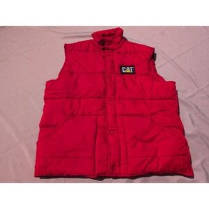 Vintage Tonkin Wearables Puffer Vest Jacket Red Snap Mens Size XL